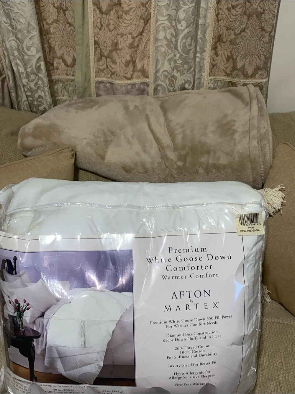 🤍NWT Premium White Goose Down 550 Comforter/ 260 Thread 100% Cotton/Luxury Size
